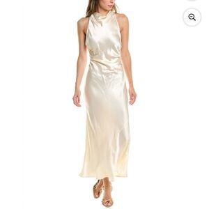 O.p.t. Nora Silk Slip Dress In White